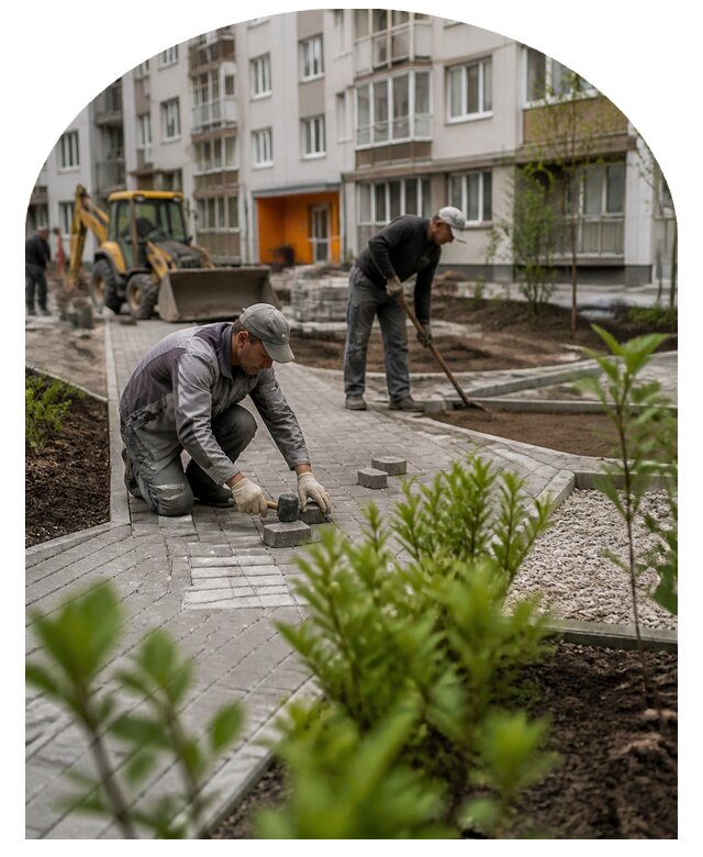 Благоустройство двора многоквартирного дома в Алексеевке