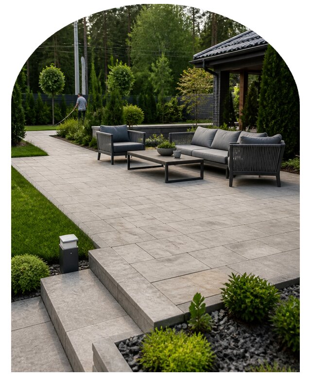 Патио на участке под ключ в Алексеевке по цене от 45558 р. | Метпроект-Лкв